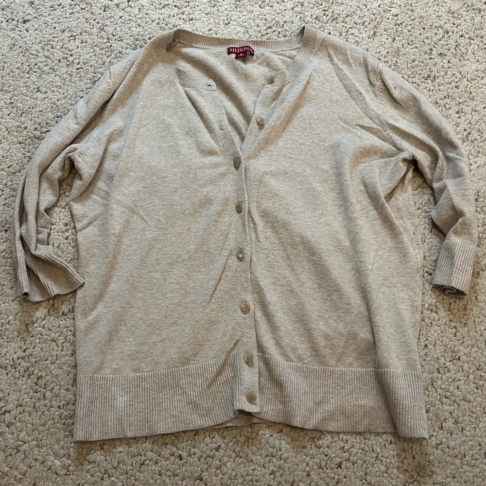 Merona Beige Women's Cardigan Sweater - Picture 2 of 5